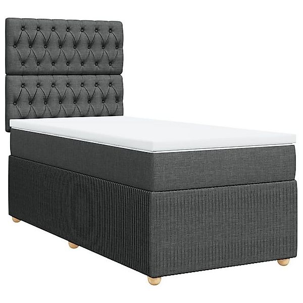 vidaXL Bett Boxspringbett mit Matratze Dunkelgrau 100x200 cm Stoff günstig online kaufen