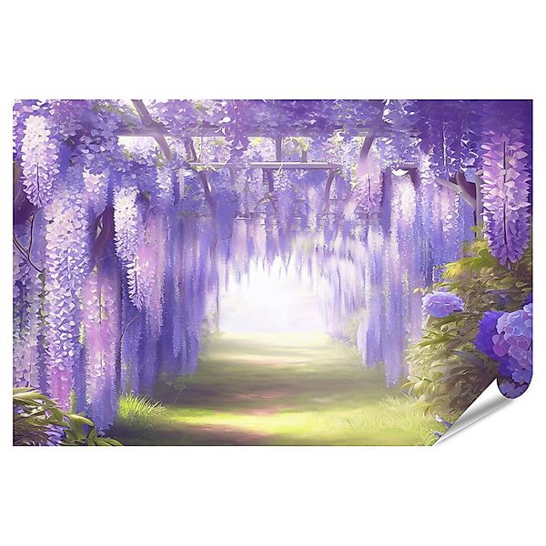 islandburner Poster Blühende Glyzinie Tunnelgarten Hängende günstig online kaufen