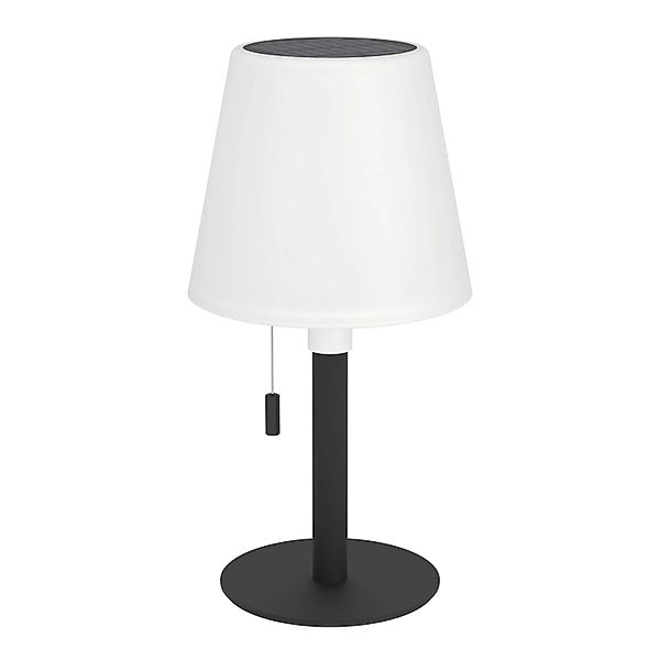 EGLO Solar-LED-RGBW-Tischleuchte MONTAPALMA Weiß-Schwarz m. Zugschalter IP5 günstig online kaufen