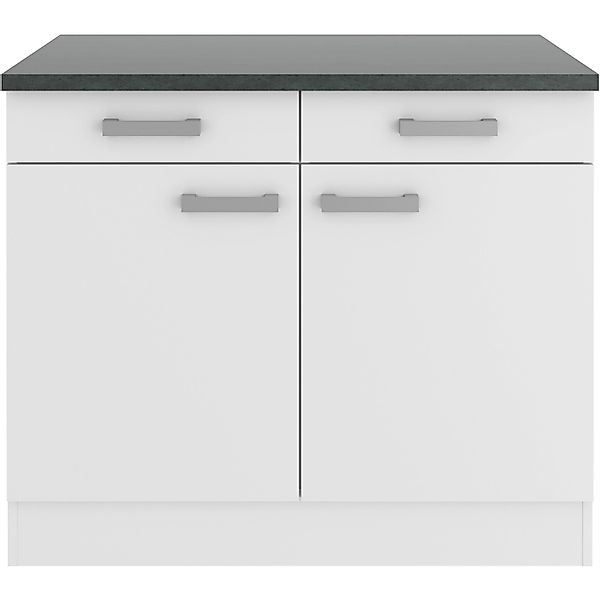 OPTIFIT Oslo214 Küchen-Unterschrank 100 cm Feinstruktur Weiß günstig online kaufen