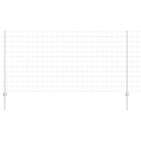 vidaXL Zaun mit Pfosten Silber 1,2 x 25 m Stahl 3336205 günstig online kaufen