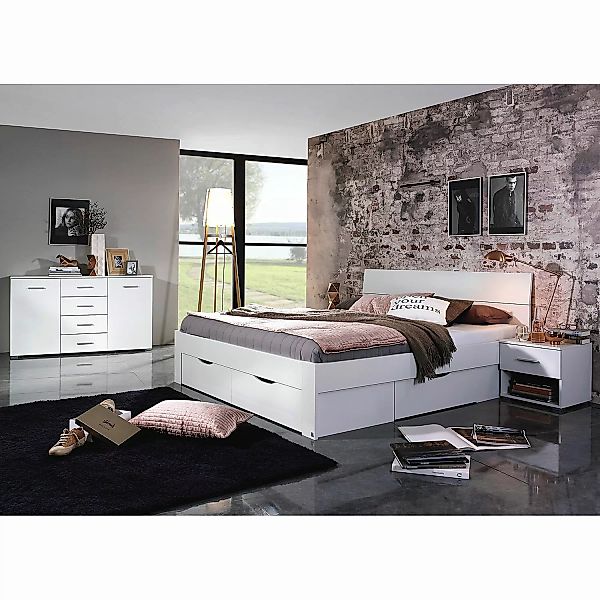 home24 Rauch Pack´s Bett Flexx 180x200 cm Spanplatte Alpinweiß Modern günstig online kaufen