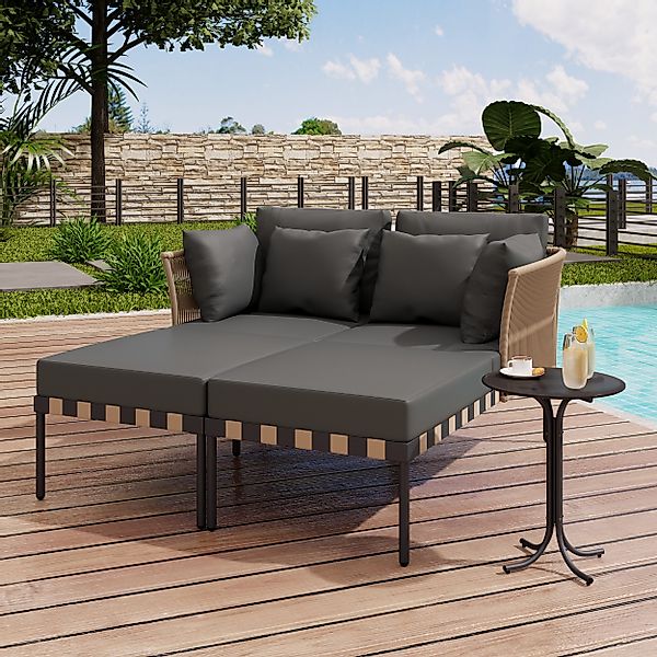 Merax Loungebett, Modularer Terrassenmöbel Balkonmöbel-Set mit günstig online kaufen