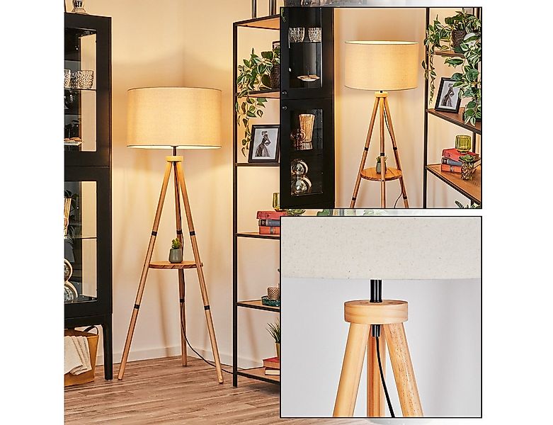 hofstein Stehlampe Stehlampe aus Holz/Metall im modernen Boho-Design mit Fu günstig online kaufen