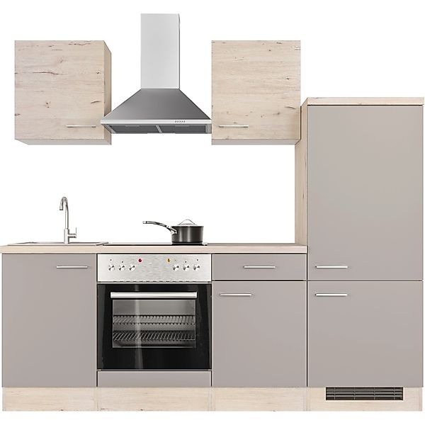 Flex-Well Exclusiv Küchenzeile Arizona 220 cm Quarz Cubanit - San Remo Eich günstig online kaufen