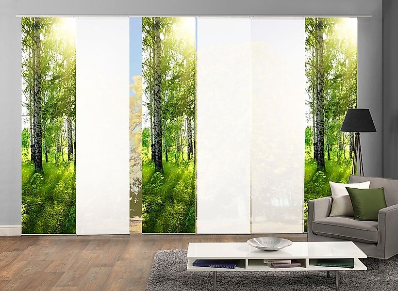 HOME WOHNIDEEN Schiebegardine "GALWAY" Klettband 6 Stk. tlg. HxB: 245x60, i günstig online kaufen