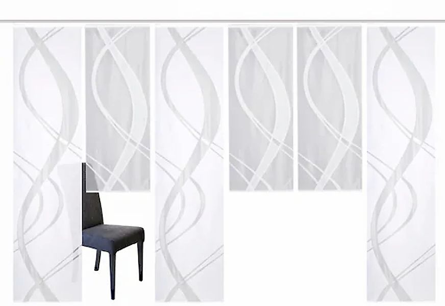 HOME WOHNIDEEN Schiebegardine »TIBASA« Paneelwagen 6 Stk. tlg. halbtranspar günstig online kaufen