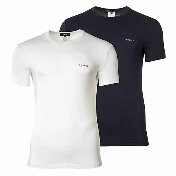 VERSACE Herren T-Shirt, 2er Pack - Unterhemd, Rundhals, Crew Neck, Stretch günstig online kaufen