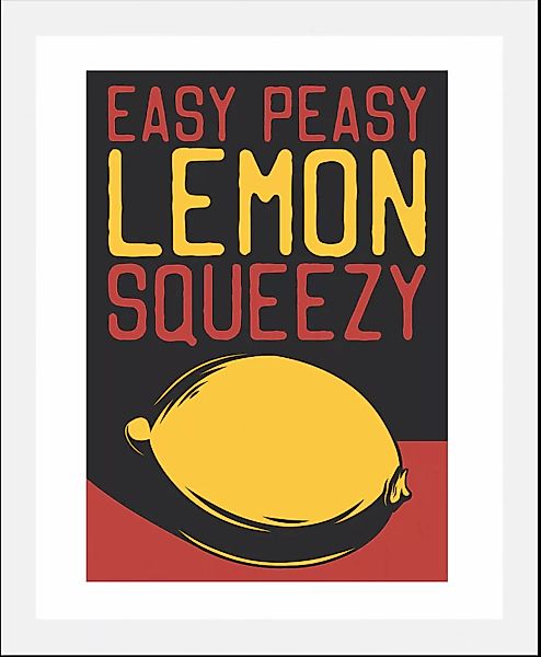 queence Bild "Easy Peasy", Obst-Obst Bilder-Essen-Lebensmittel-Kunst-Schrif günstig online kaufen