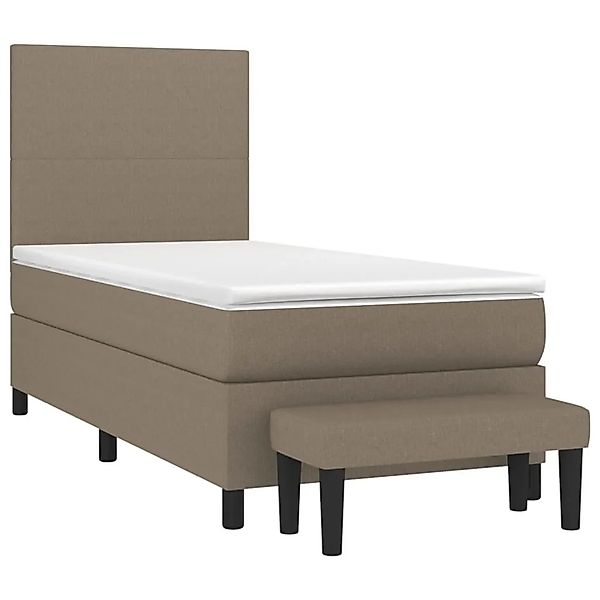 vidaXL Boxspringbett mit Matratze Taupe 100x200 cm Stoff 3136417 günstig online kaufen