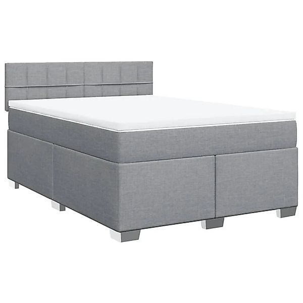 vidaXL Boxspringbett mit Matratze Hellgrau 140x190 cm Stoff 3285883 günstig online kaufen