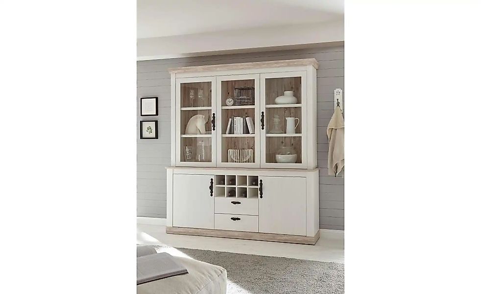 Buffet  Roble ¦ weiß ¦ Maße (cm): B: 184 H: 205 Schränke > Vitrinen - Höffn günstig online kaufen