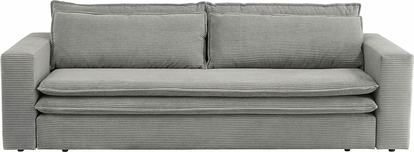 Places of Style 3-Sitzer »PIAGGE«, Cord-Bezug - mit Bettfunktion und Bettka günstig online kaufen