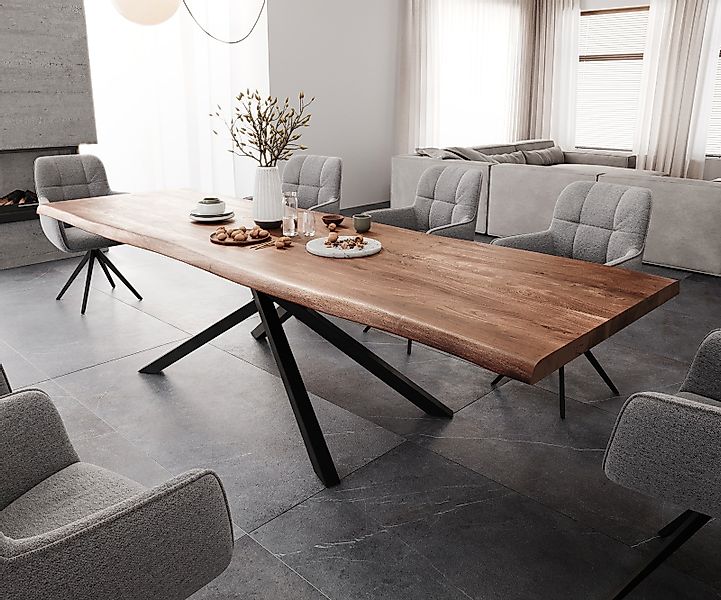 DELIFE Esstisch Edge, Akazie Braun 300x100 günstig online kaufen