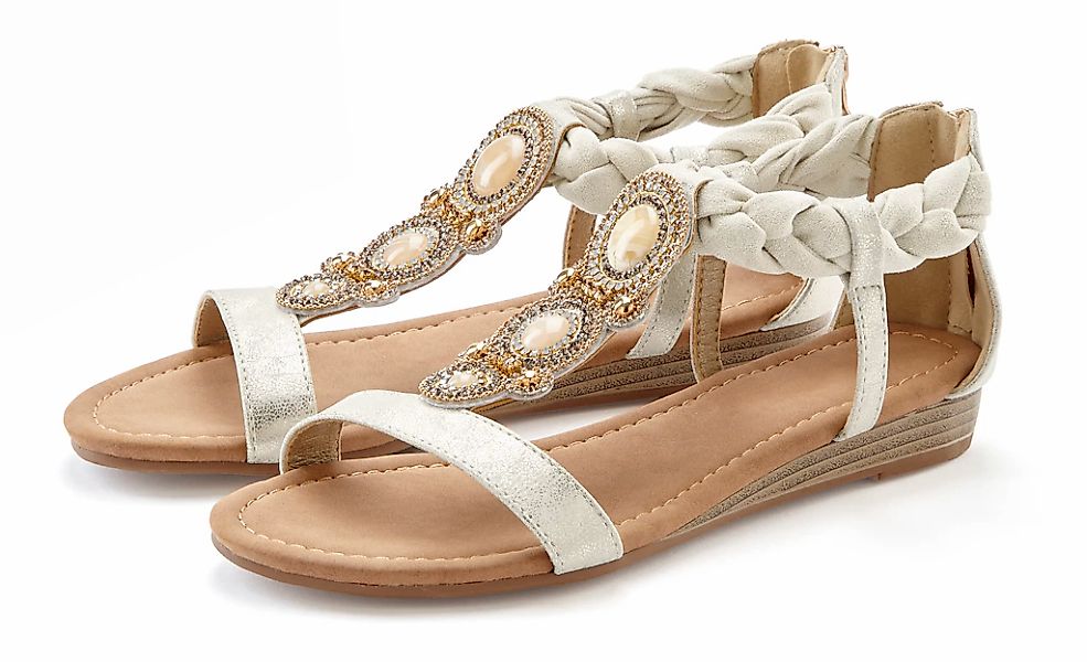 Vivance Sandale "Sandalette, Sommerschuh, offener Schuh", mit Glitzersteinc günstig online kaufen