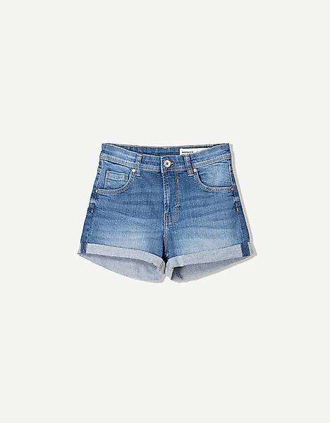 Bershka Jeansshorts Mit Roll-Up Damen 34 Ausgewaschenes Blau günstig online kaufen