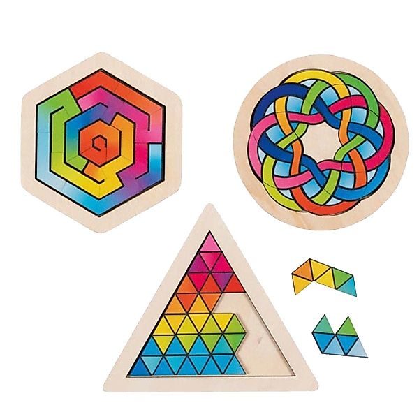 goki Konturenpuzzle Knobelpuzzles 3er Set, 18 günstig online kaufen