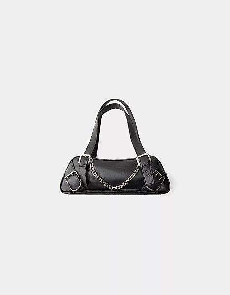 Bershka Bowlingtasche Mit Schnallen Damen Schwarz günstig online kaufen