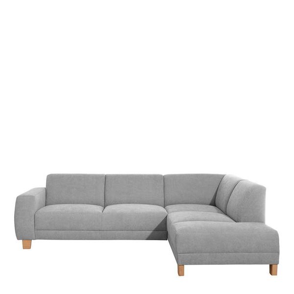 Ecksofa in Hellgrau Flachgewebe günstig online kaufen