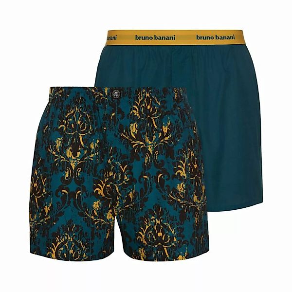 Bruno Banani Herren Boxer Shorts 2er Pack - Outlook, Baumwolle Blau M günstig online kaufen