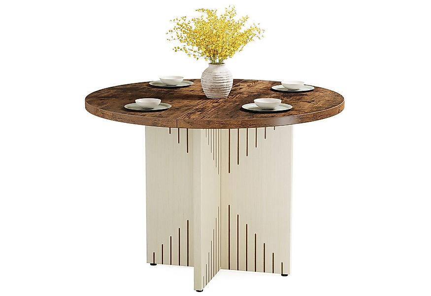 Tribesigns Esstisch Runder Esstisch für 4 Personen, Allholz-Esszimmertisch, günstig online kaufen