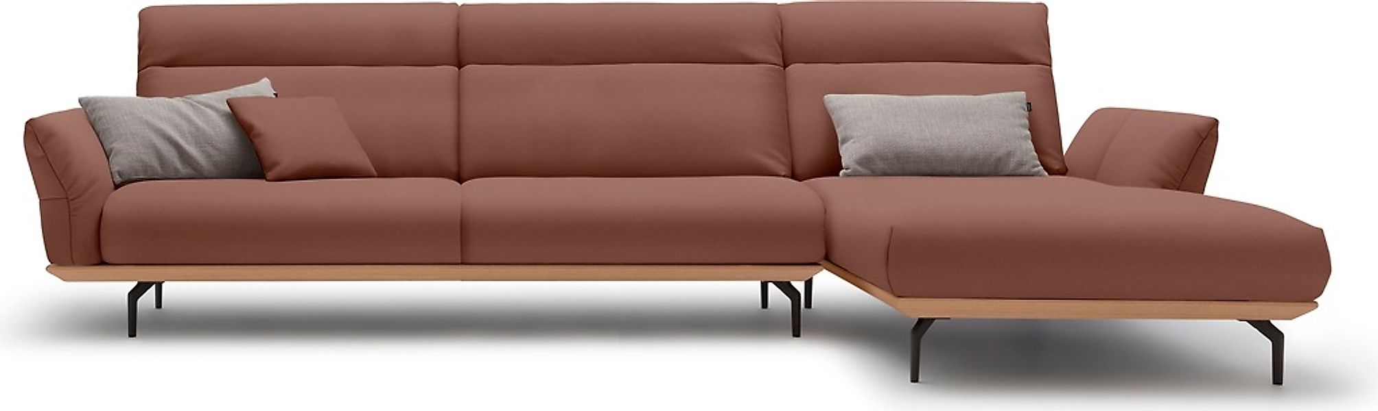 Creation BY ROLF BENZ Ecksofa "CR.460", Sockel in Eiche, Winkelfüße in Umbr günstig online kaufen