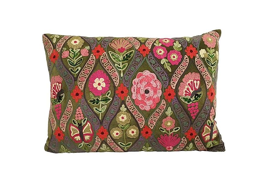 Casa Moro Dekokissen Samt Kissen Jolina 48x30 mit Blumen & Schmetterlingen günstig online kaufen