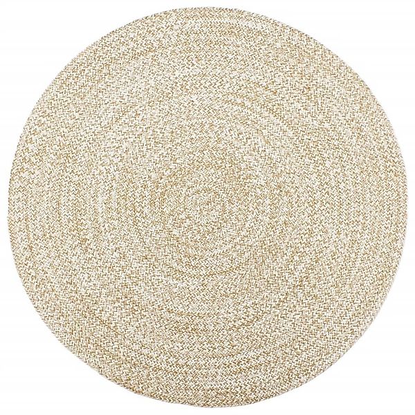 vidaXL Teppich Handgefertigt Jute Weiß Und Braun 240 Cm 1184047 günstig online kaufen