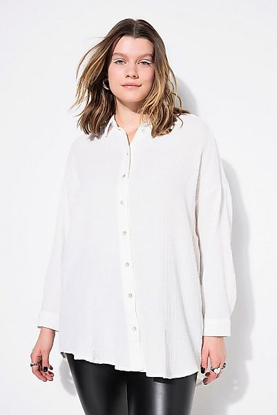 Studio Untold Hemdbluse Musselin Bluse oversized Hemdkragen Langarm günstig online kaufen