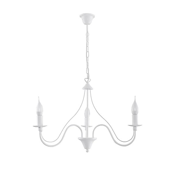 Licht-Erlebnisse Kronleuchter Weiß 60 cm Breit 3-Flammig E14 Metall günstig online kaufen