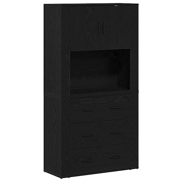 vidaXL Highboard Schwarz Eichen-Optik 80 x 33 x 150 cm Holzwerkstoff 333434 günstig online kaufen