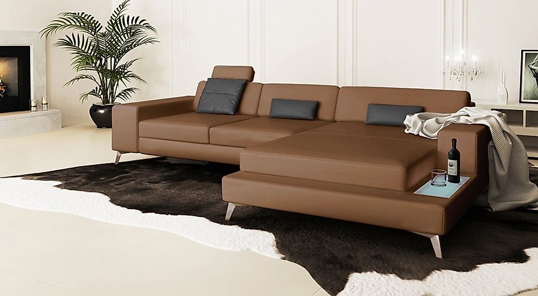 BULLHOFF Wohnlandschaft Wohnlandschaft Leder Ecksofa Designsofa »MÜNCHEN II günstig online kaufen