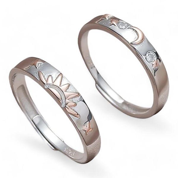Eyecatcher Fingerring Freundschaftsring-Set Sonne Mond 925 günstig online kaufen