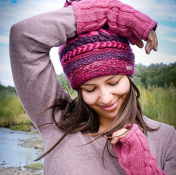 McRon Armstulpen Pulswärmer Modell Emily im Zopfmuster gestrickt, mit hohem günstig online kaufen