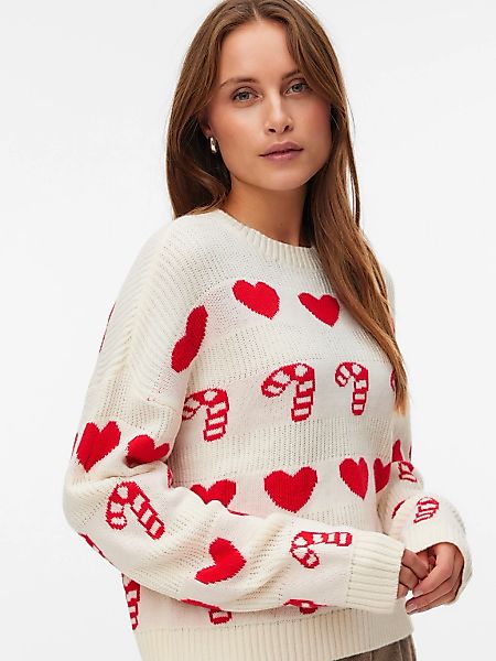 Vero Moda Weihnachtspullover "VMCANDYHEARTS LS O-NECK PULLOVER XMAS" günstig online kaufen