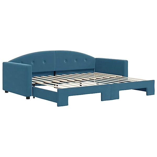 vidaXL Tagesbett Ausziehbar Blau 90x200 cm Samt1882010 günstig online kaufen