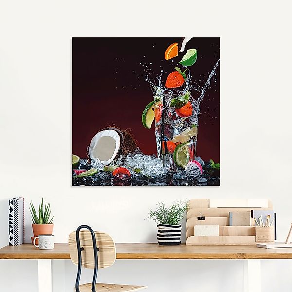 Artland Glasbild »Frischer Fruchtcocktail II« Getränke 1 Stk. tlg. in versc günstig online kaufen