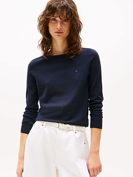 Tommy Hilfiger Strickpullover "CO JERSEY STITCH V-NK SWEATER", mit Tommy Hi günstig online kaufen