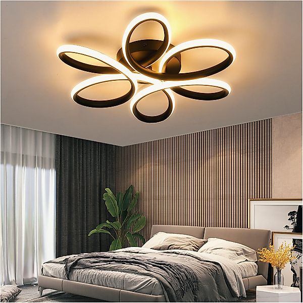 oyajia LED Deckenleuchte 36W/60W Modern Schwarz günstig online kaufen