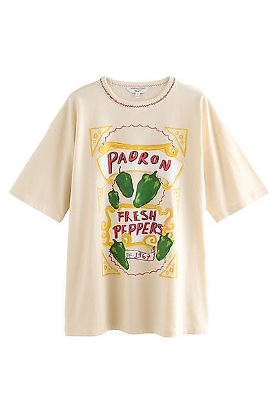 Next T-Shirt Oversized Fit T-Shirt mit Grafik, Kurzgröße (1-tlg) günstig online kaufen