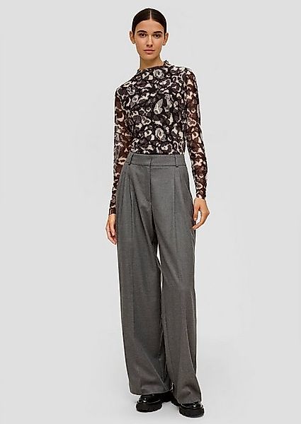 s.Oliver BLACK LABEL Stoffhose Regular: Melierte Hose mit Wide Leg günstig online kaufen