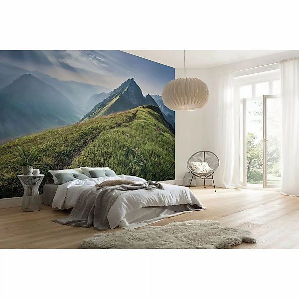 Sanders & Sanders Fototapete Landschaft Grün und Grau 400 x 250 cm 612388 günstig online kaufen