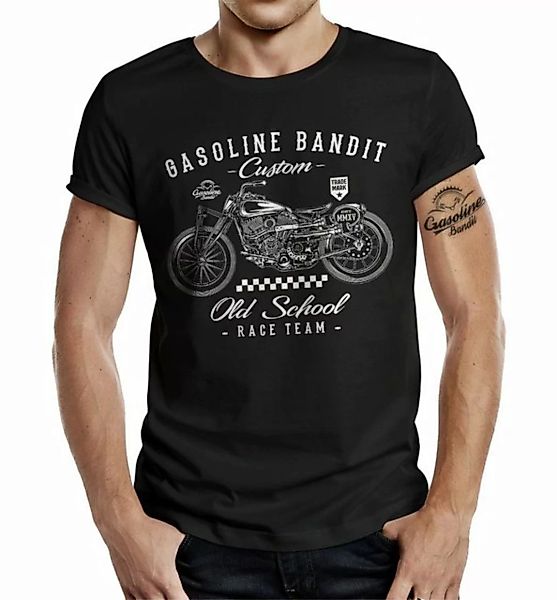 GASOLINE BANDIT® T-Shirt für Biker und Motorrad Fans - Custom Old School Ra günstig online kaufen