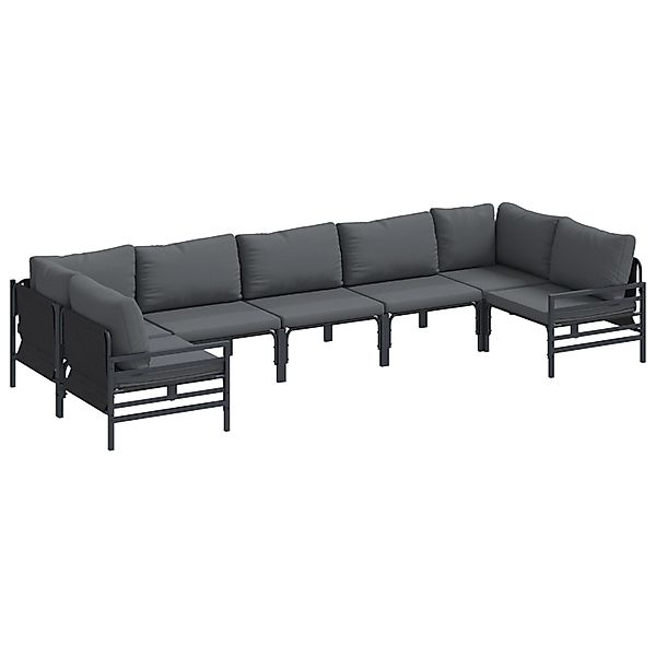 vidaXL Garten-Sofa-Set 7-Tlg Anthrazit Stahl 3378968 günstig online kaufen
