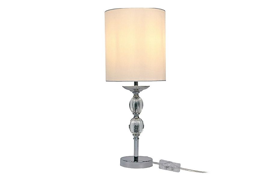 relaxdays Tischleuchte Tischlampe Kristall Stoffschirm, ohne Leuchtmittel, günstig online kaufen