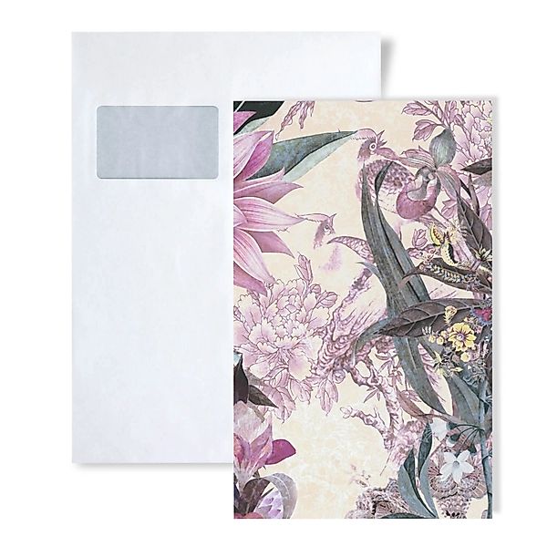 PROFHOME 1 MUSTERSTÜCK S-381774-GU DIN A4 MUSTER der Floralen Tapete günstig online kaufen