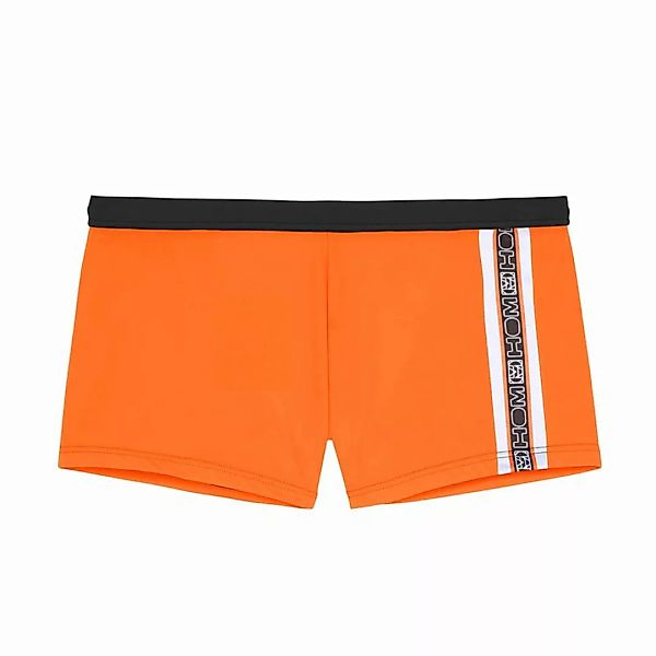 HOM Herren Badeshort - Swim Shorts "Alize", Badehose, Logostreifen Orange S günstig online kaufen