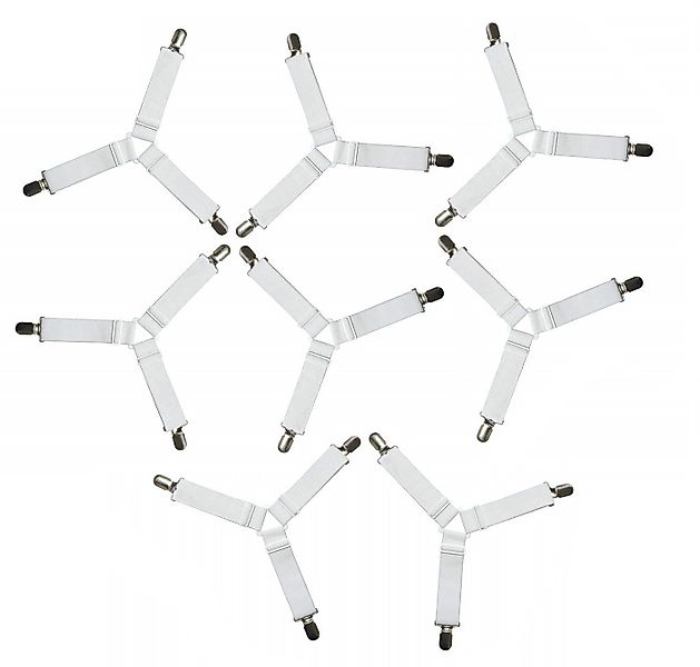 BAYLI Spannbettlaken 8er Set verstellbare Bettlakenspanner, Betttuchspanner günstig online kaufen