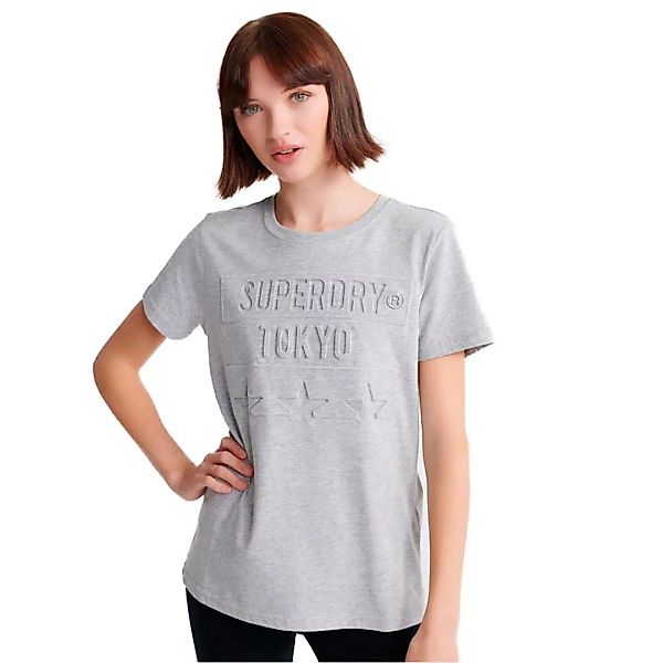 Superdry Tokyo Stars Embossed Kurzarm T-shirt XS Grey Marl günstig online kaufen