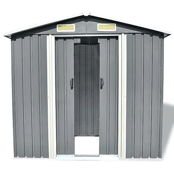 vidaXL Gartenhaus Gartenschuppen Grau Metall 204 günstig online kaufen